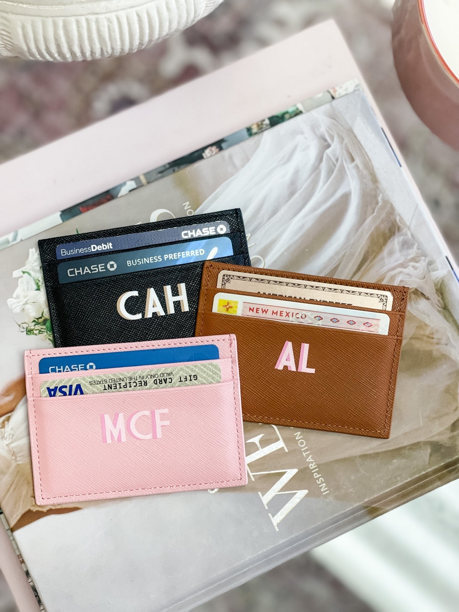 Monogram Purse Personalised Card Holder Women's Wallet