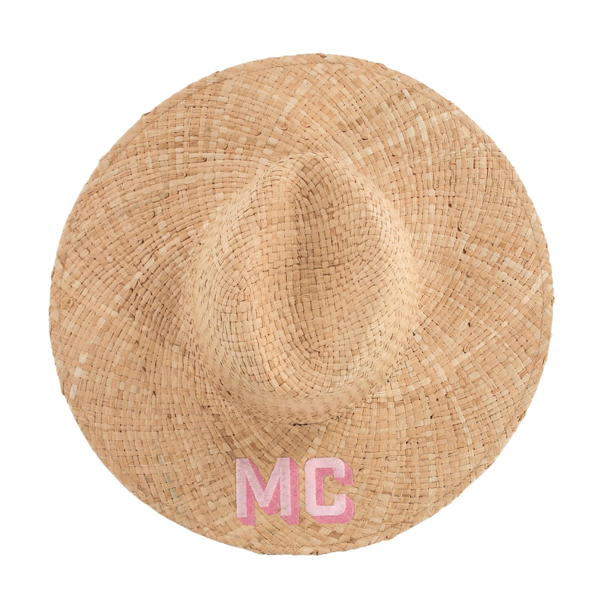Embroidered Straw Beach Hat - Sprinkled With Pink