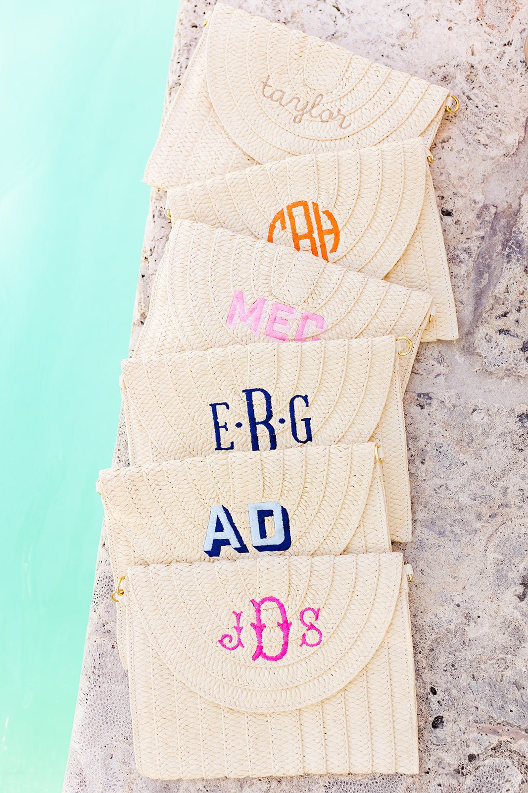 Monogram straw 2024 clutch