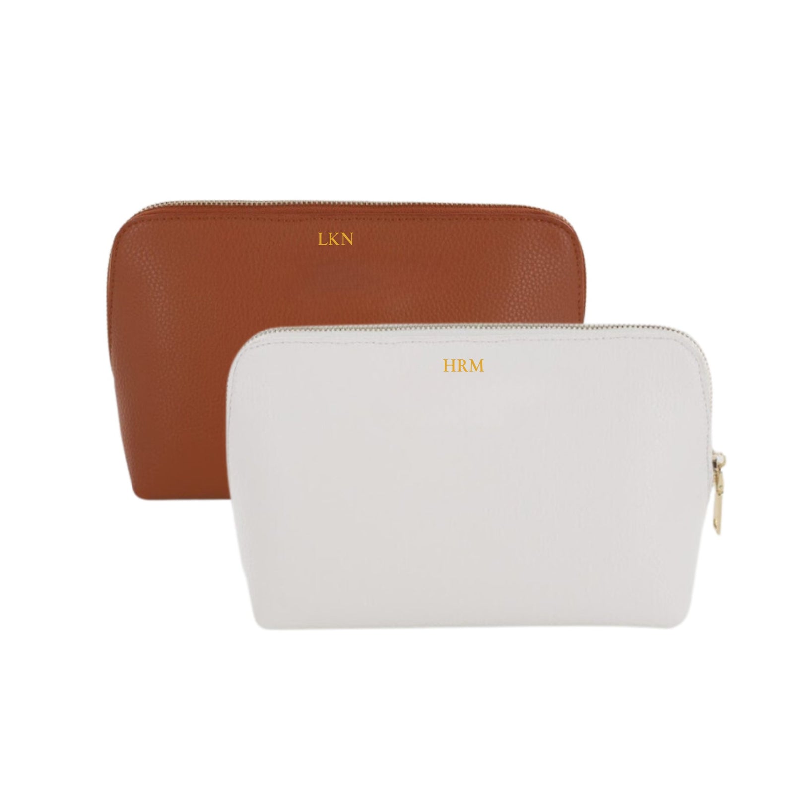 Invite.L Small Linen Gold Zipper Pouch, 03 Brick