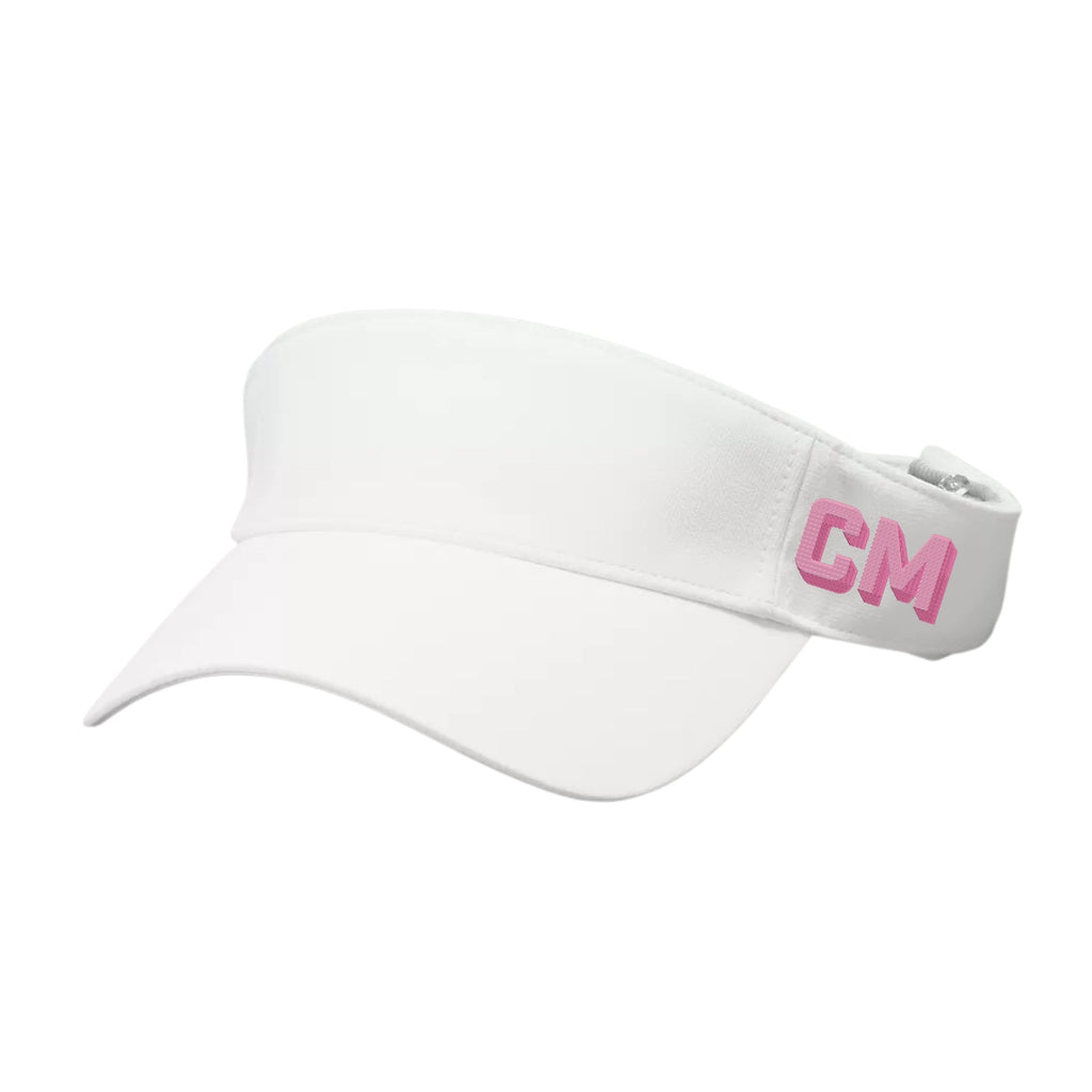 Visor, Embroidered Monogram - Sprinkled With Pink #bachelorette #custom #gifts