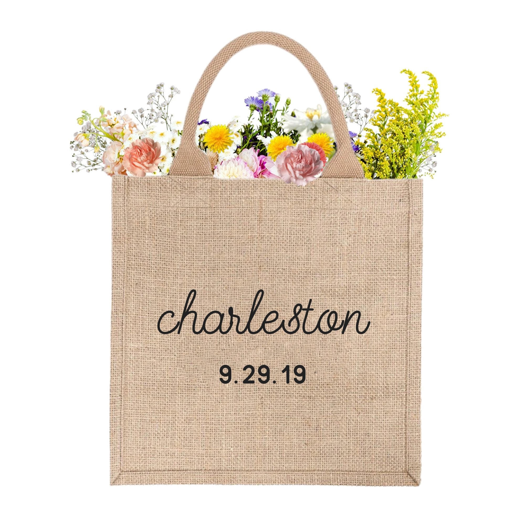 Personalized Welcome Bag with initials & Date - Personalized Brides